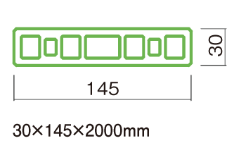 E04:30×145中空両面フラット図