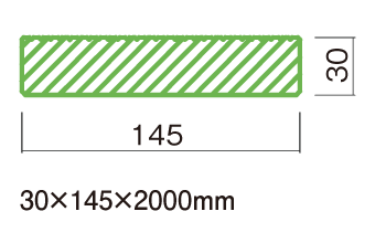 E08:30×145無垢片面リブ図