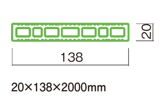 E11:20×138中空両面リブ図